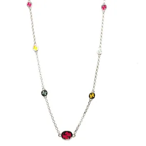 Gucci Interlocking Sterling Silver Multicoloured Enamel Necklace D