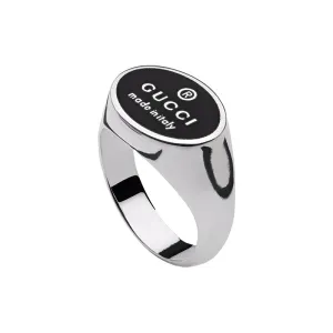 Gucci Trademark Oval Sterling Silver Ring