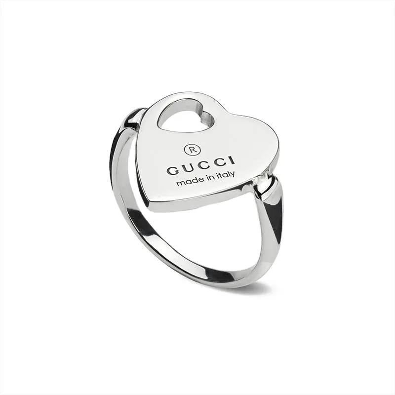 Gucci Trademark Sterling Silver Heart Ring