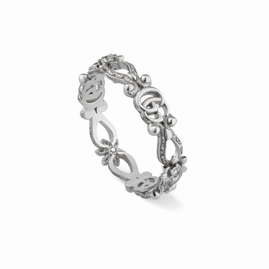 Gucci Flora 18ct White Gold Diamond Ring D