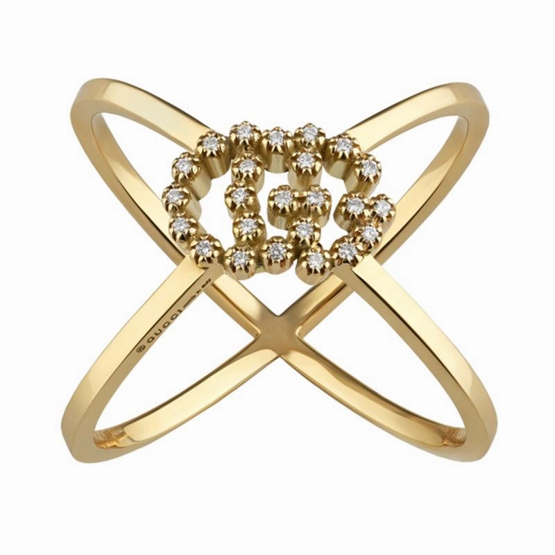 Gucci GG Running 18ct Yellow Gold Diamond Ring D
