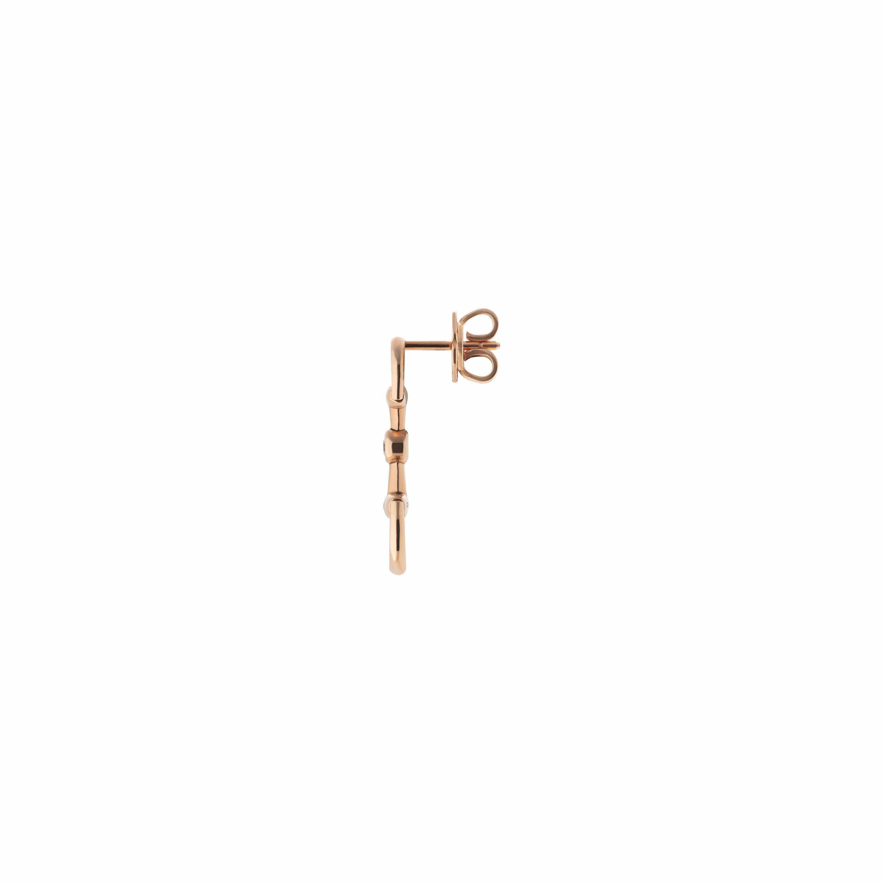 Gucci Horsebit 18ct Rose Gold 0.05ct Diamond Drop Earrings