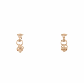 Gucci Horsebit 18ct Rose Gold and Diamond Hoop Earrings