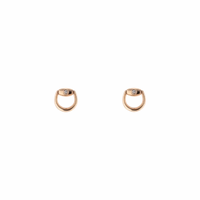 Gucci Horsebit 18ct Rose Gold Diamond Stud Earrings