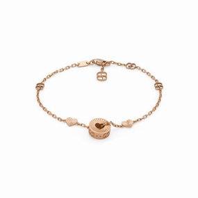 Gucci Icon 18ct Rose Gold Open Heart Chain Bracelet
