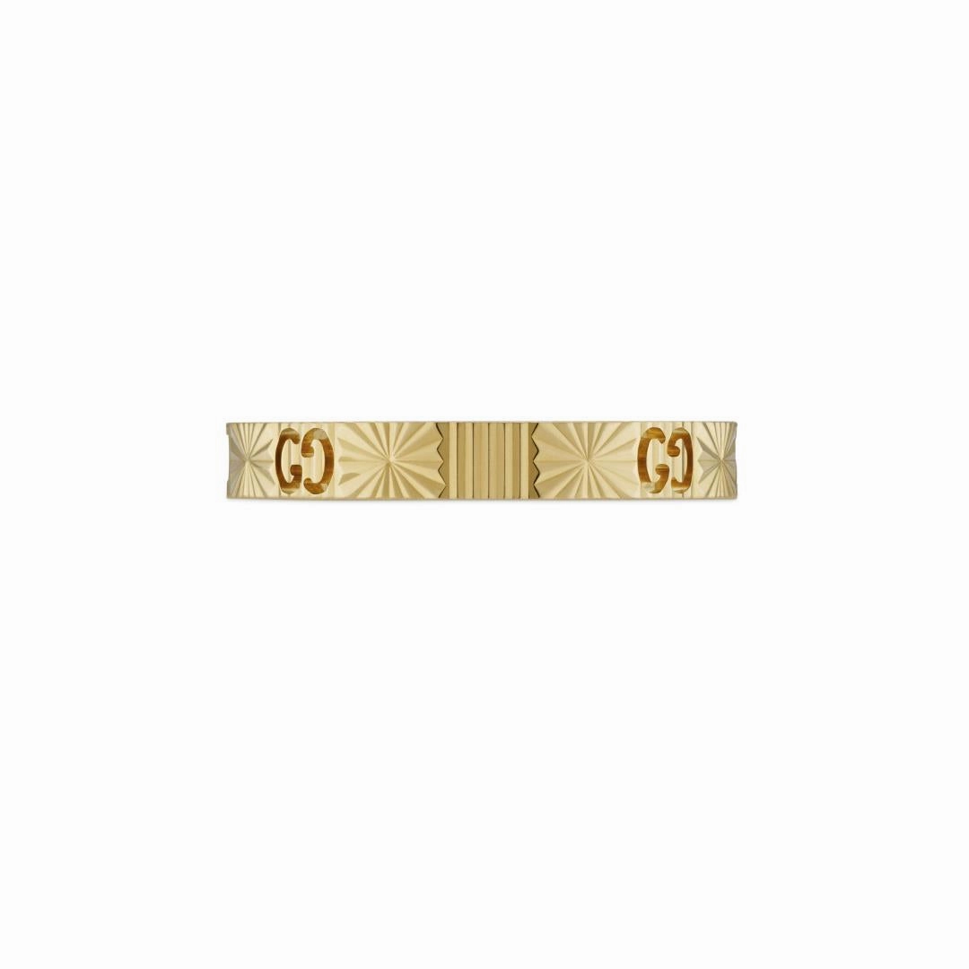 Gucci Icon 18ct Yellow Gold Diamond Heart Band Ring