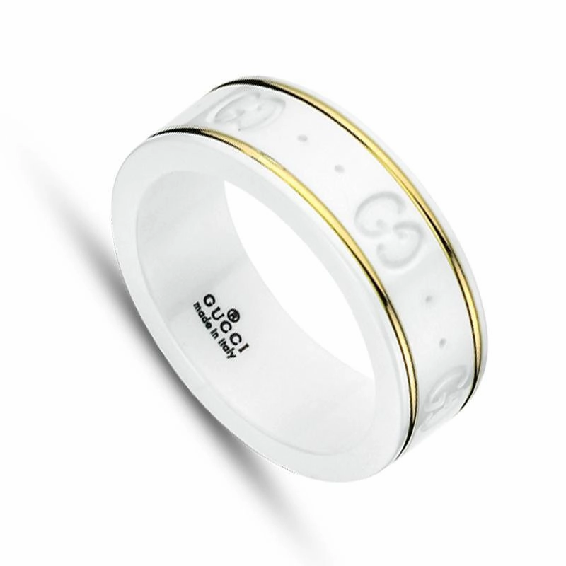 Gucci Icon 18ct Yellow Gold Zirconia Thin Band Ring