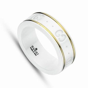 Gucci Icon 18ct Yellow Gold Zirconia Thin Band Ring