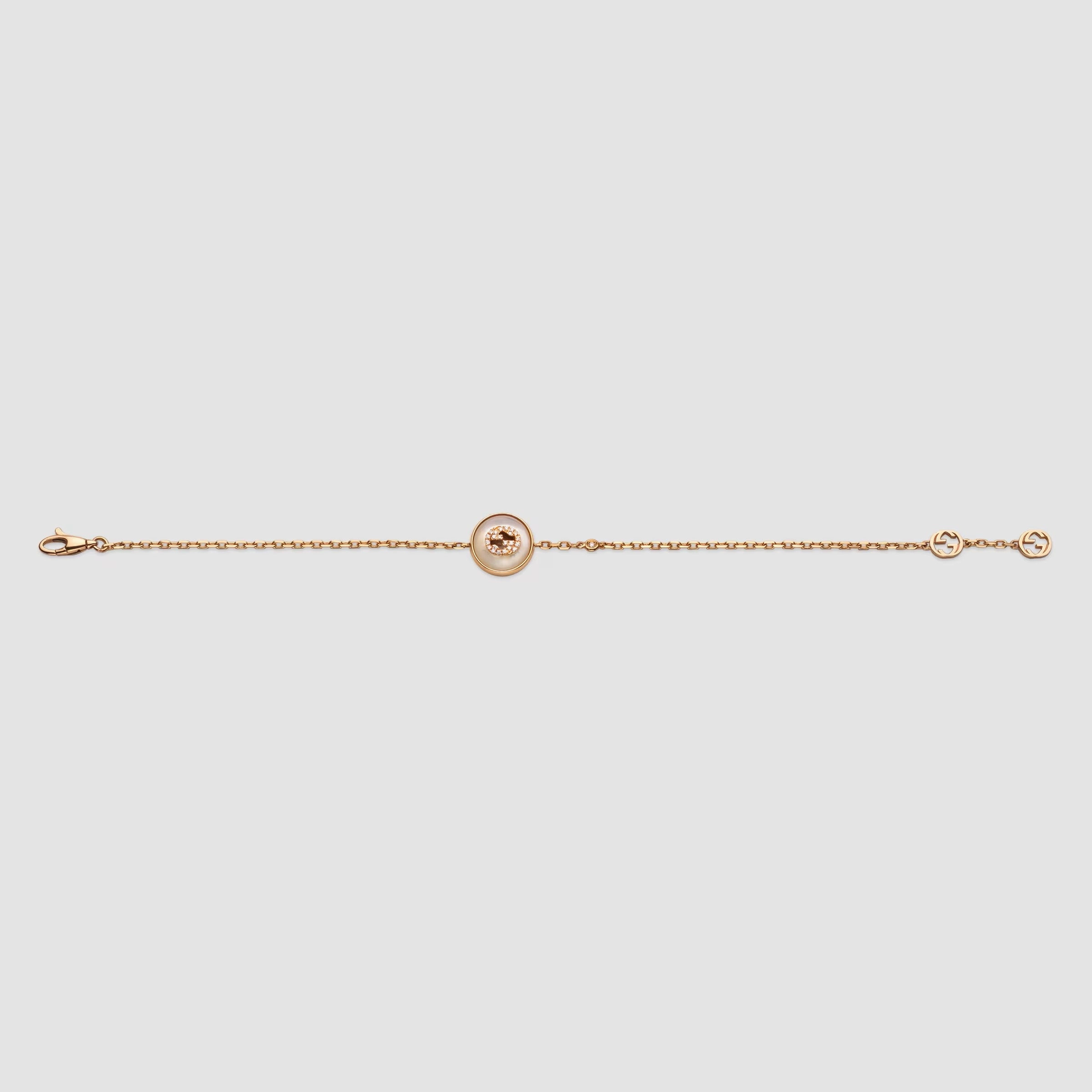 Gucci Interlocking 18ct Rose Gold Mother Of Pearl Bracelet