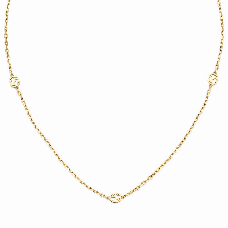 Gucci Interlocking Motif 18ct Yellow Gold Necklace