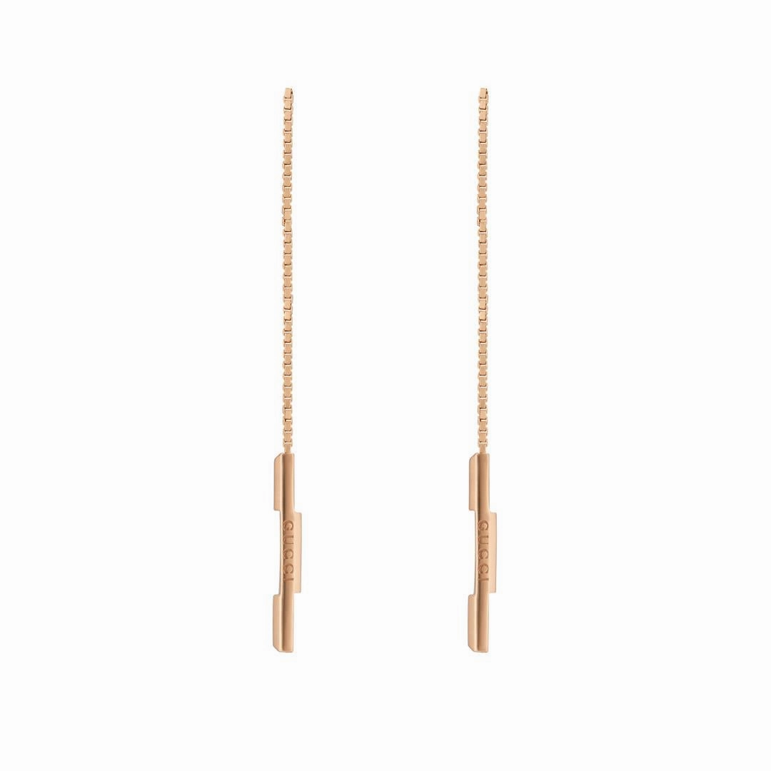 Gucci Link to Love 18ct Rose Gold Chain Earrings