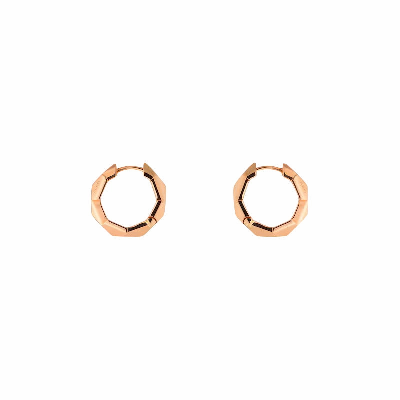 Gucci Link To Love 18ct Rose Gold Studded Hoop Earrings