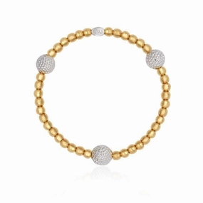 Halo Silver and Gold Bobble Bead Bracelet 4046