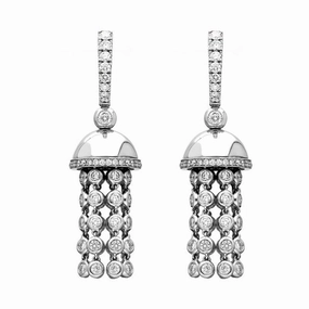 Hans D. Kreiger 18ct White Gold Diamond Chandelier Drop Earrings D