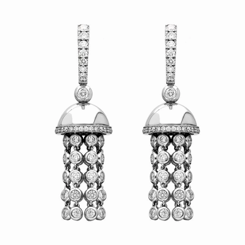 Hans D. Kreiger 18ct White Gold Diamond Chandelier Drop Earrings D