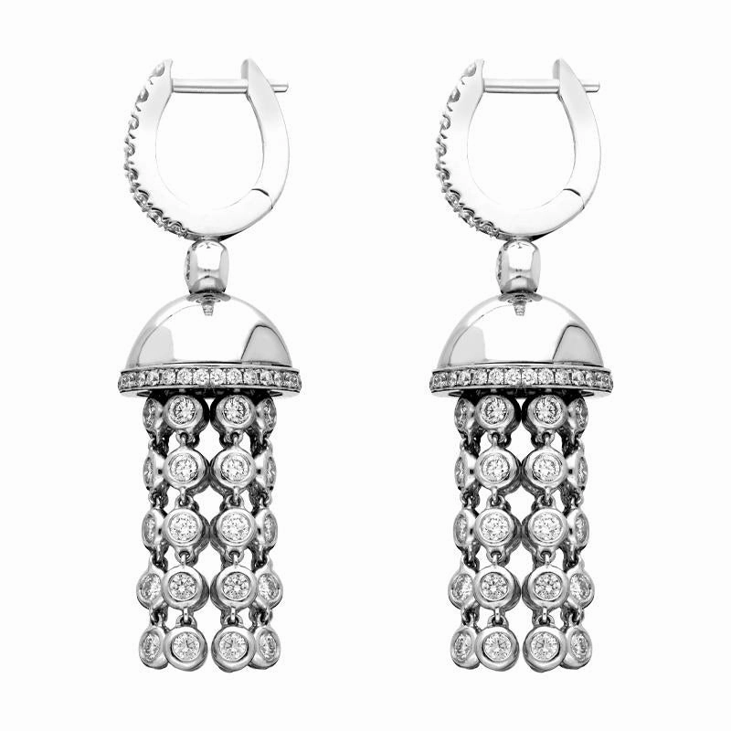 Hans D. Kreiger 18ct White Gold Diamond Chandelier Drop Earrings D