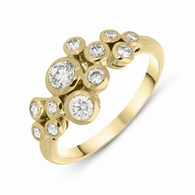 Hans D. Krieger 18ct Rose Gold 0.65ct Diamond Bubble Ring