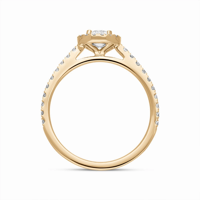 Hans D Krieger 18ct Rose Gold 0.76ct Diamond Shoulder Set Cluster Ring