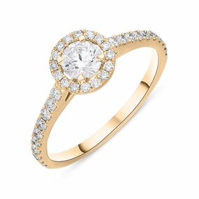 Hans D Krieger 18ct Rose Gold 0.76ct Diamond Shoulder Set Cluster Ring
