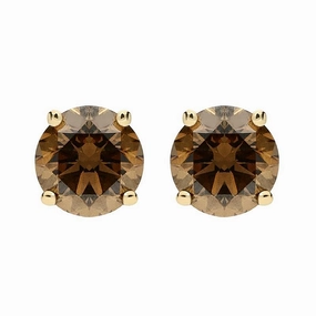 Hans D. Krieger 18ct Rose Gold 0.80ct Brown Diamond Stud Earrings D