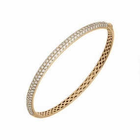 Hans D. Krieger 18ct Rose Gold 1.32ct Diamond Hinged Bangle D