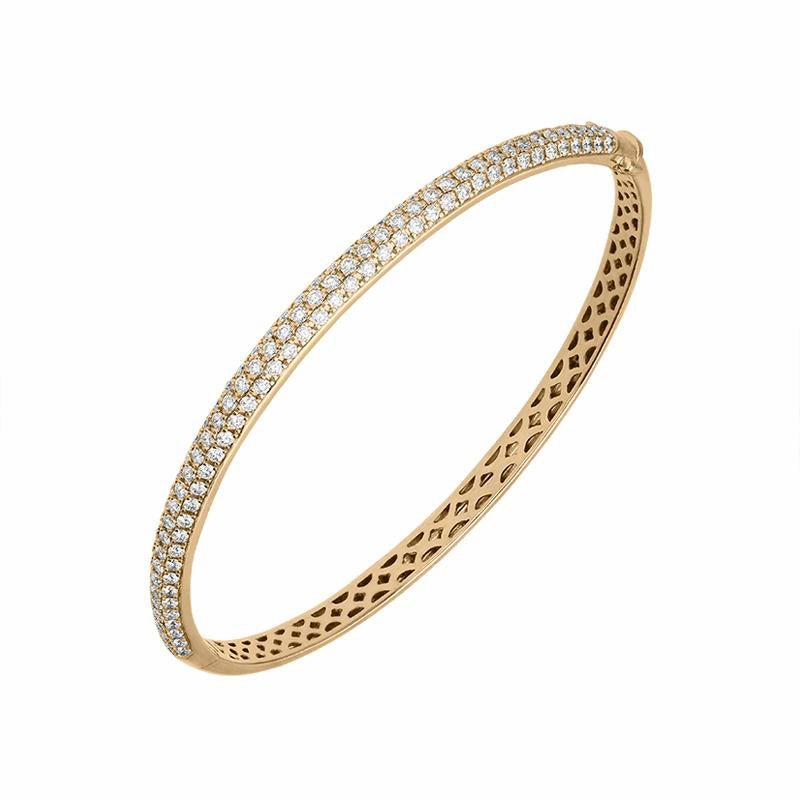 Hans D. Krieger 18ct Rose Gold 1.32ct Diamond Hinged Bangle D