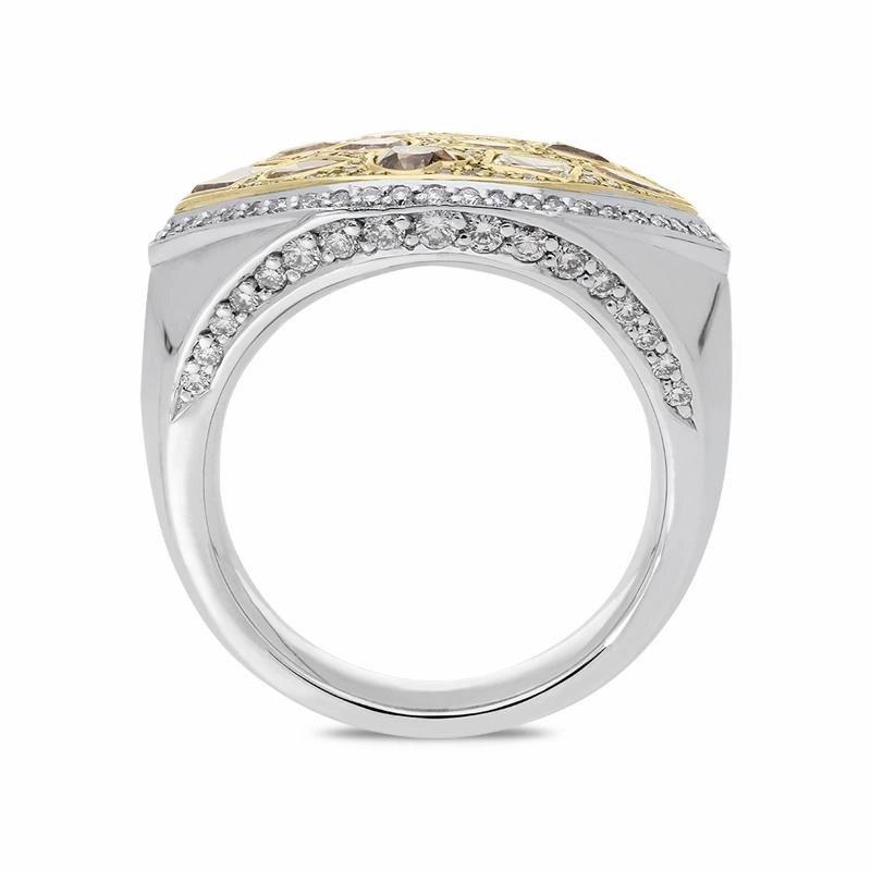Hans D. Krieger 18ct White and Rose Gold Multicolour Diamond Dress Ring D