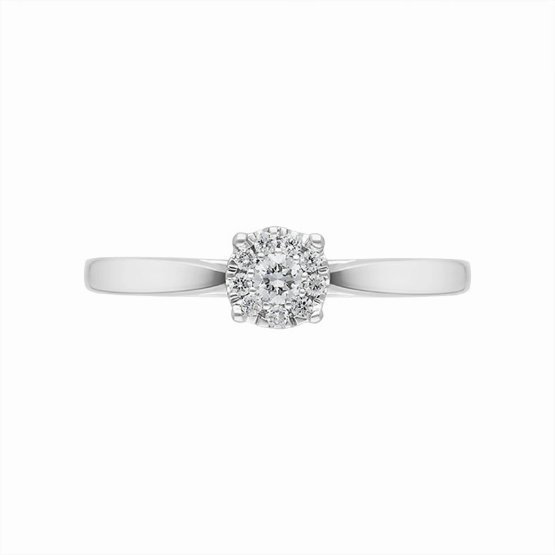 Hans D Krieger 18ct White Gold 0.17ct Diamond Cluster Ring