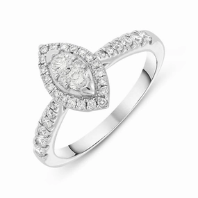 Hans D Krieger 18ct White Gold 0.50ct Diamond Marquise Ring