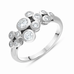 Hans D Krieger 18ct White Gold 0.66ct Diamond Bubble Ring