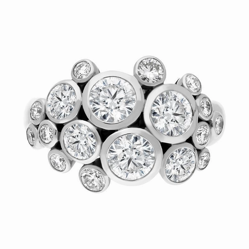 Hans D Krieger 18ct White Gold 2.55ct Diamond Bubble Ring