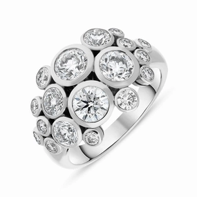Hans D Krieger 18ct White Gold 2.55ct Diamond Bubble Ring