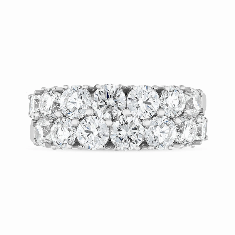 Hans D Krieger 18ct White Gold 3.33ct Diamond Two Row Eternity Ring D