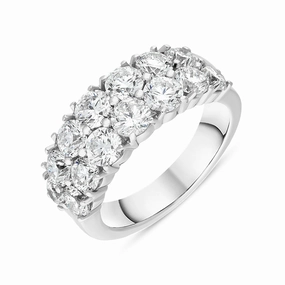 Hans D Krieger 18ct White Gold 3.33ct Diamond Two Row Eternity Ring D