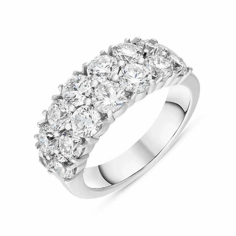 Hans D Krieger 18ct White Gold 3.33ct Diamond Two Row Eternity Ring D