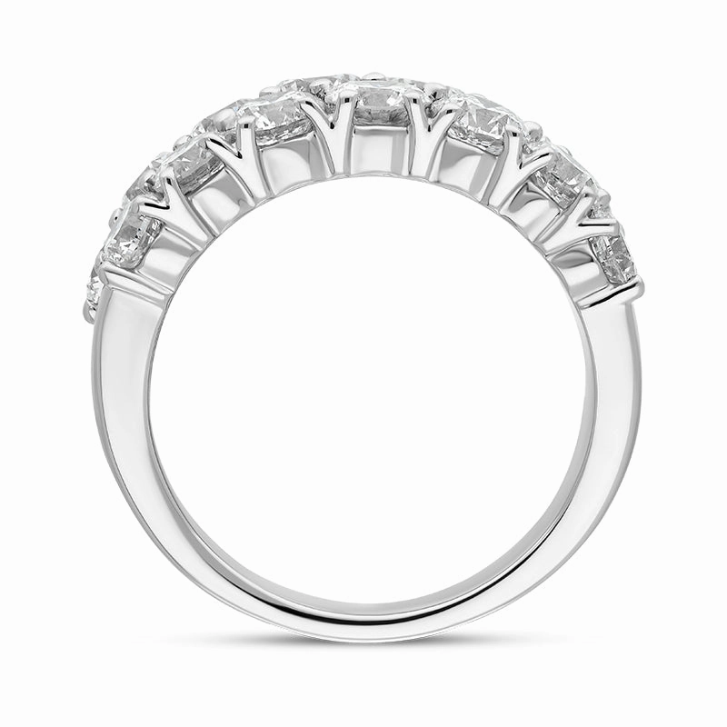 Hans D Krieger 18ct White Gold 3.33ct Diamond Two Row Eternity Ring D