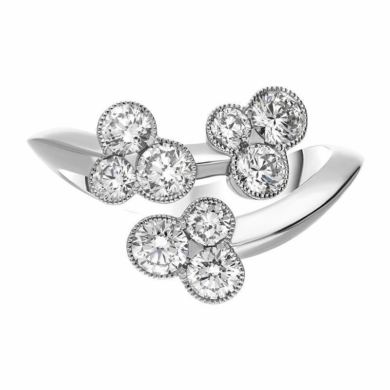 Hans D Krieger 18ct White Gold Diamond Crossover Ring