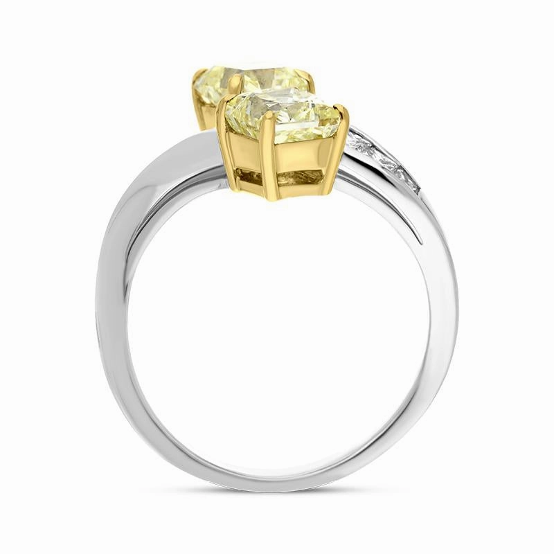 Hans D. Krieger 18ct White Gold Yellow Diamond Crossover Ring
