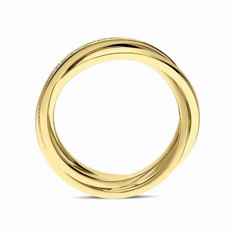 Hans D. Krieger 18ct Yellow Gold 0.25ct Diamond Crossover Band Ring