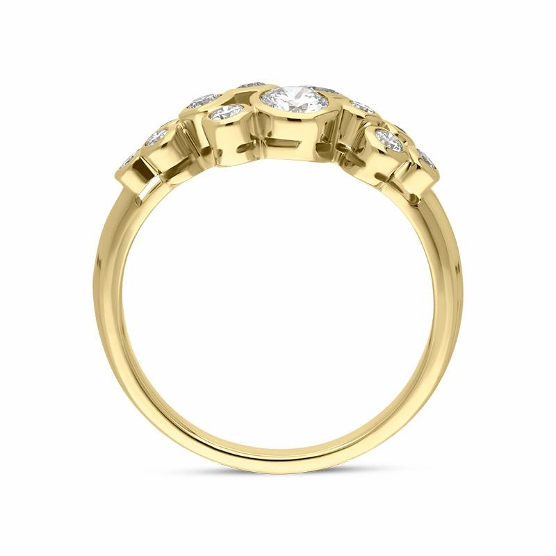 Hans D. Krieger 18ct Yellow Gold 0.65ct Diamond Bubble Ring