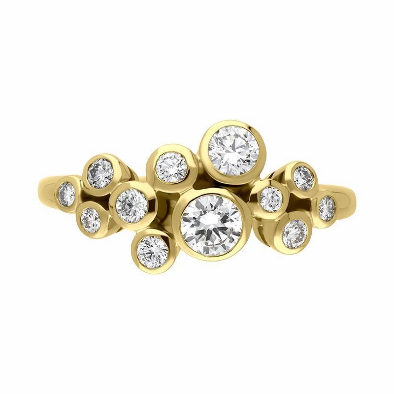 Hans D. Krieger 18ct Yellow Gold 0.65ct Diamond Bubble Ring