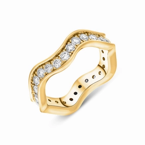 Hans D Krieger 18ct Yellow Gold 1.21ct Diamond Wave Eternity Ring