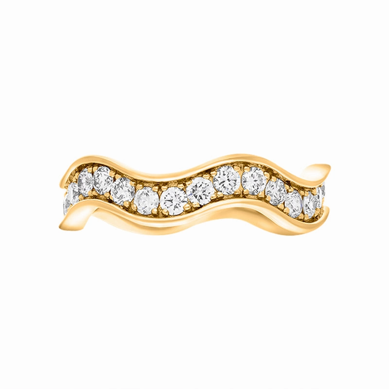 Hans D Krieger 18ct Yellow Gold 1.21ct Diamond Wave Eternity Ring