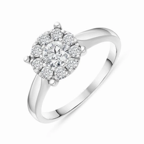 Hans D Krieger Platinum 1.56ct Diamond Illusion Ring