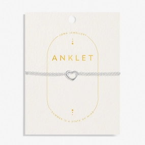 Heart Silver Plated Anklet 8535