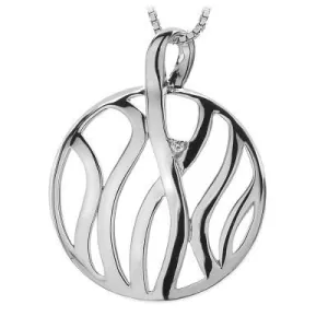 Hot Diamonds Arabesque Sterling Silver Enlaced Disc Necklace D
