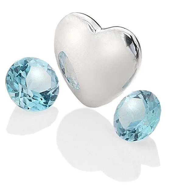 Hot Diamonds Birthstones Sterling Silver Blue Topaz Cabochons Charm