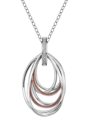 Hot Diamonds Chandelier Sterling Silver Rose Gold Diamond Pendant