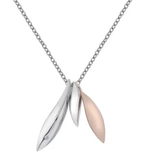 Hot Diamonds Classic Sterling Silver Rose Gold Triple Leaf Pendant