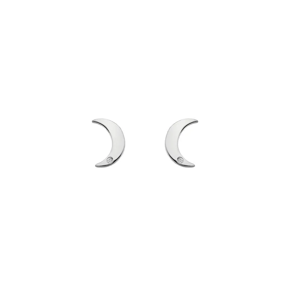 Hot Diamonds Diamond Amulet Sterling Silver Crescent Earrings